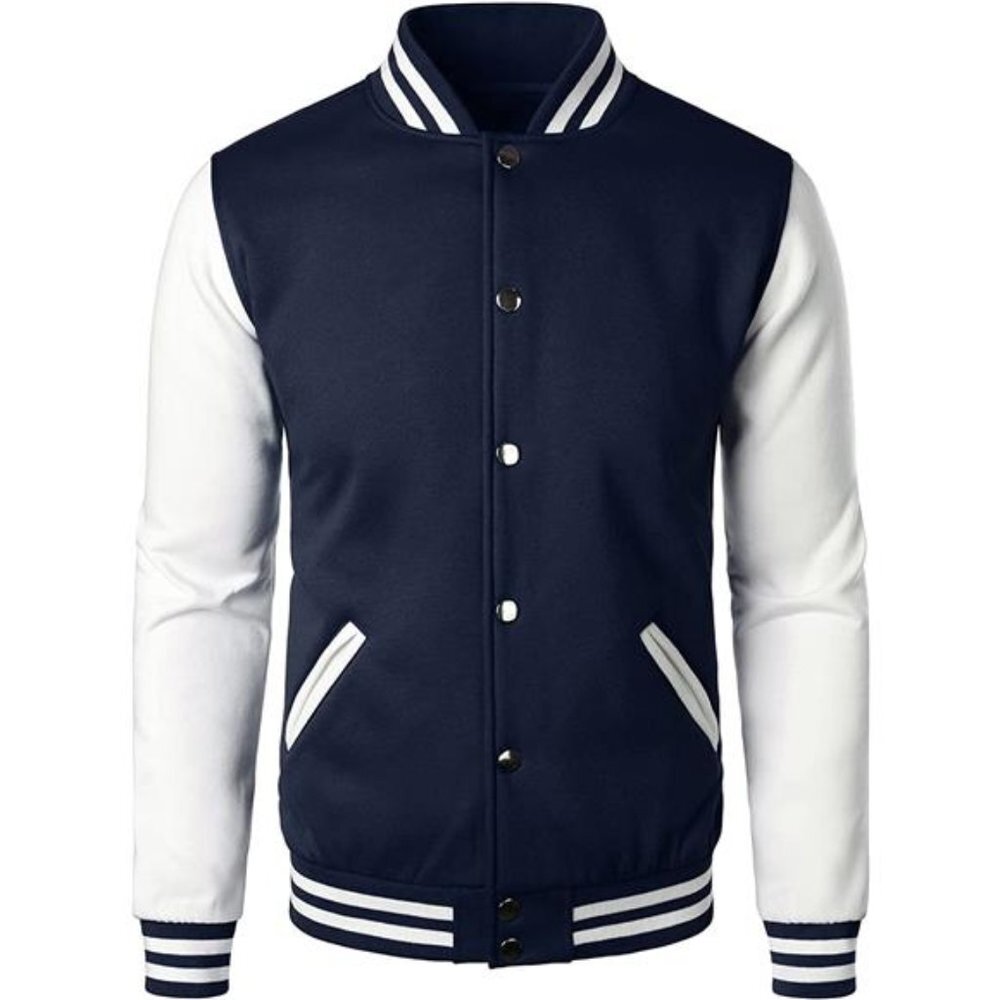 Men’s Varsity Baseball Jacket Cotton Blend Letterman Jacket